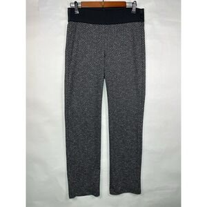 Zac & Rachel Herringbone Trouser Pant Women's SZ M Black‎ Slim Leg High Rise